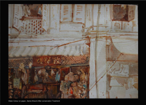 Water colour on paper After conservation  Treatment for  discolouration